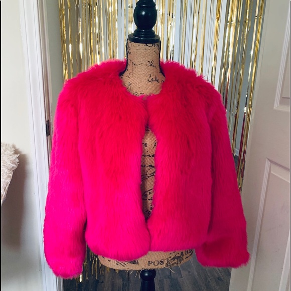 Forever 21 Jackets & Blazers - Hot Pink Faux Fur Jacket